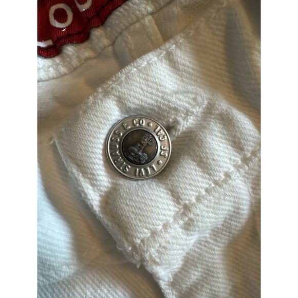 Vintage Levi’s SilverTab Loose Shorts | White Denim | 90s Made in USA | Size 31 - Picture 5 of 12